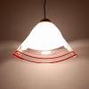 Retro murano glass pendant lamp by Renato Toso Italy '70s Mid-century Lighting White and Red Space Age