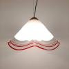 Retro murano glass pendant lamp by Renato Toso Italy '70s Mid-century Lighting White and Red Space Age