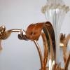 Vintage murano chandelier Lilies Italy 1980s Hollywood Regency style Italian lighting