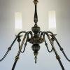 Vintage bronze chandelier Italy 1960s Victorian Art Deco Italian lighting