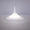 Retro murano glass white pendant lamp Italy 1970s Vintage decor Mid-century lighting