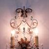 Pair vintage murano crystal sconce Italy 50s Antique Wall Sconces Retro Italian Wall Lights