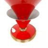 Vintage red table lamp Italy 50s Stilnovo era Mid-century design Modern enameled metal cone lamp