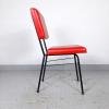 Retro dining chair Mobili Polli Italy 1969 Mid-century office chair Red desk chair