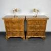 Pair of vintage wood bedside stands Italy 1950s wooden nightstands