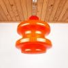 Mid-century pendant lamp Emi Poljcane Orange glass Yugoslavia 70s Retro lighting Space age Atomic