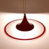 Mid-century pendant lamp Italy 60s Red retro chandelier space age atomic vintage lighting