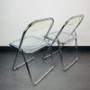 Pair of mid-century folding chairs Italy 1980s Italian modern Plia Design style Piretti Desk Chair diner chair