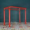 Mid-century red metal coffee table Italy 1960s Industrial Vintage Loft table