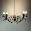 Mid-century chandelier spider chandelier by Pietro Chiesa for Fontana Arte Italy 1940s Romantic Chandelier Brass and Glass Ceiling Light