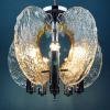 Mid-century ice murano glass chandelier by Mazzega Italy 1970s Rare vintage pendant italian lamp