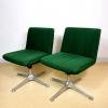 1 of 2 mid-century swivel green chairs P125 by Osvaldo Borsani for Tecno Italy 1970s Modernist Italian Loft Office
