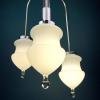 Vintage white murano pendant lamp Italy 1960s MCM space age italian lighting