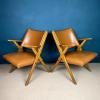 Pair of mid-century lounge chairs by Dal Vera Italy 1950s Vintage italian furniture