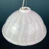Retro swirl murano glass pendant lamp Italy 80s White Mid-century Lighting Vintage murano chandelier