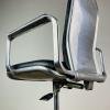 Mid-century iconic chrome and black leather high-back office armchair Supporto by Frederick Scott for ICF Milano 1980s