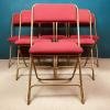 1 of 6 mid-century folding chair Lafuma Chantazur France 1960s Cherry and brass Vinage dining chair