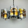 Mid-century amber Murano chandelier by Toni Zuccheri for Mazzega Italy 1970s Space age Sputnik atomic design 8 bulb