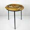 Vintage bamboo metal stool Italy 1950s MCM modern design