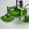 Vintage pendant lamp Sijaj Hrastnik Yugoslavia 70s Green glass Art deco Space age Atomic chandelier Mid Century Modern