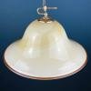 Vintage beige murano glass pendant lamp by De Majo Italy 1970s Mid-century lighting Retro home decor