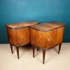 Pair of vintage wood bedside Italy 1960s wooden nightstands