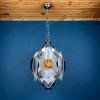 Mid-century amber Murano chrome chandelier Mazzega by Toni Zuccheri Italy 1970s Space age Sputnik atomic design