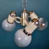 Mid-century murano glass chandelier by Mazzega Italy 1960s Vintage space age lighting Metal and glass
