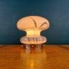 Mid-century white murano glass mushroom table lamp by Mazzega Italy 1980s Vintage night light Space age