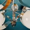 Mid-century metal opaline glass Italy 1960s Sputnik Space age Vintage italian lighting