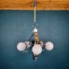 Mid-century metal opaline glass Italy 1960s Sputnik Space age Vintage italian lighting