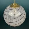 Vintage XL swirled murano glass pendant lamp Italy 1970s Mid-century modern italian lighting