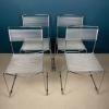 Set of 4 mid-century dining chairs Spaghetti by Giandomenico Belotti for Alias Italy 1980s Vintage chairs with chromed frames