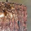 Mid-century large ice murano glass chandelier by Venini Italy 1980s