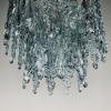 Mid-century large ice murano glass chandelier by Venini Italy 1980s
