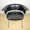 Mid-century black desk office chair Italy 1970s Vintage italian furniture Home office chair