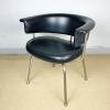 Mid-century black desk office chair Italy 1970s Vintage italian furniture Home office chair