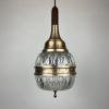 Mid-century glass pendant lamp Italy 1960s Vintage Italian lighting Space Age