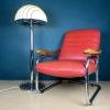 Mid-century modern red armchair Italy 1970s Vintage italian modern lounge recliner chair