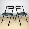 Set of 2 Italian Folding Chairs by Giorgio Cattelan for Cidue, 1970s Mid-century design chair Italian modern Set dining chair