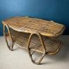 Vintage bamboo coffee table Italy 60s mid-century rattan table Bamboo side table Retro home decor