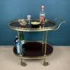 Vintage serving bar cart Italy 1960s Mid-century drink table Brass trolley bar Brass Bar Wagon Drinks Trolley