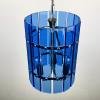 Mid-century blue pendant lamp Veca Fontana Arte Italy 1960s Space age sputnik atomic design Italian chandelier