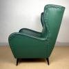 Armchair of Paolo Buffa Italy 1950s Green leather design chair