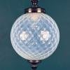Vintage blue murano sphere ball pendant lamp Italy 1970s Mid-century italian lighting