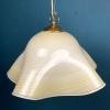Vintage beige murano glass pendant lamp Fazzoletto Italy 1970s
