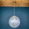Vintage XL swirl murano glass pendant lamp Italy 1970s Mid-century modern italian lighting