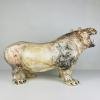 Large ceramic sculpture Hippo from Bassano Italy 1980s Vintage decor Italian Bassano Pottery