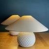 Pair of ceramic table lamps Italy 1970s Ceramic nightlamp Mid-century italian modern Art Deco