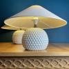 Pair of ceramic table lamps Italy 1970s Ceramic nightlamp Mid-century italian modern Art Deco